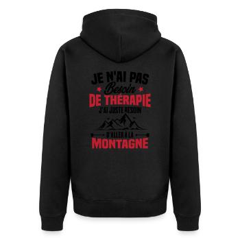 Cadeau J'ai juste besoin d'aller à la montagne - Veste à capuche bio Premium Unisexe - noir - Dos - Nico (187cm)