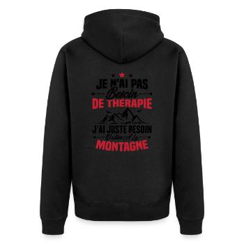 Cadeau J'ai juste besoin d'aller à la montagne - Veste à capuche bio Premium Unisexe - noir - Dos - Nico (187cm)