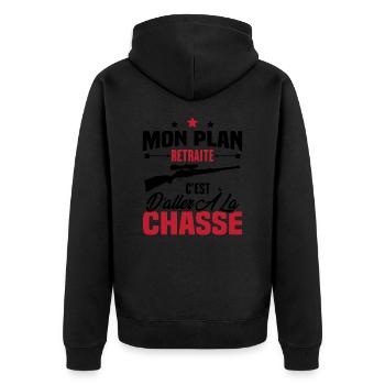 Mon plan retraite c'est d'aller à la chasse - Veste à capuche bio Premium Unisexe - noir - Dos - Nico (187cm)
