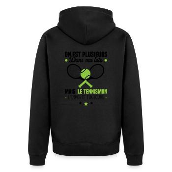 Le tennisman l'emporte toujours Humour cadeau - Veste à capuche bio Premium Unisexe - noir - Dos - Nico (187cm)
