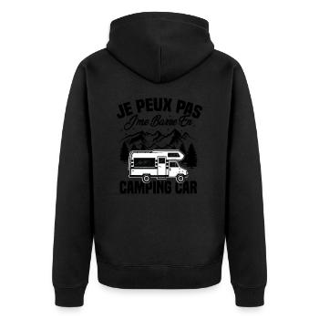 Je peux pas je me barre en camping-car - Veste à capuche bio Premium Unisexe - noir - Dos - Nico (187cm)
