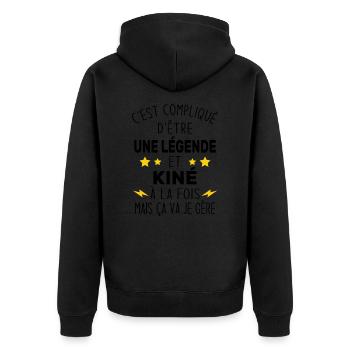 Une légende et Kiné - Veste à capuche bio Premium Unisexe - noir - Dos - Nico (187cm)