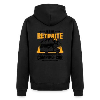 Je suis retraité et piloter un camping-car Cadeau - Veste à capuche bio Premium Unisexe - noir - Dos - Nico (187cm)