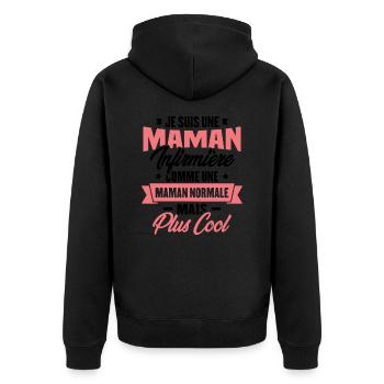 Maman infirmière comme une Maman normale plus cool - Veste à capuche bio Premium Unisexe - noir - Dos - Nico (187cm)