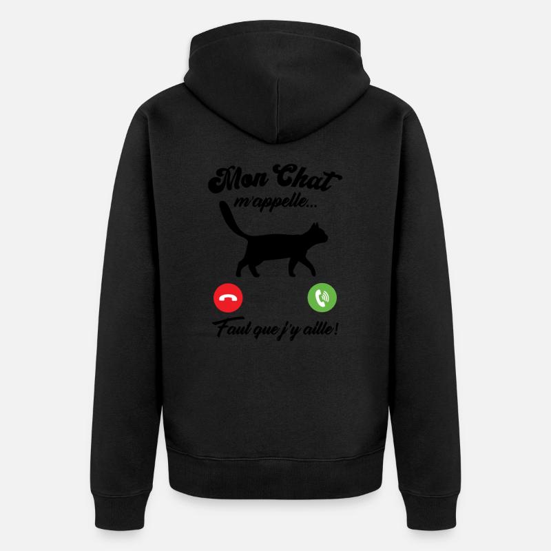 Mon chat m'appelle - Veste à capuche bio Premium Unisexe - noir