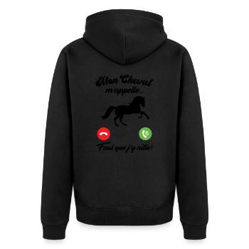 Mon cheval m'appelle faut quẹ j’y aille Cadeau - Veste à capuche bio Premium Unisexe - noir - Dos - Nico (187cm)