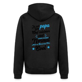 Je suis papa un chef cuisinier humour cadeau - Veste à capuche bio Premium Unisexe - noir - Dos - Nico (187cm)
