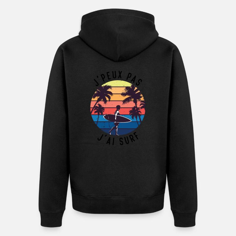 Je peux pas j'ai surf - Veste à capuche bio Premium Unisexe - noir