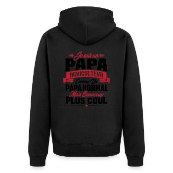 Un papa agriculteur c'est comme un papa normal - Veste à capuche bio Premium Unisexe - noir - Dos - Nico (187cm)