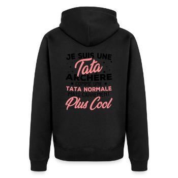 Je suis une tata archère - Veste à capuche bio Premium Unisexe - noir - Dos - Nico (187cm)