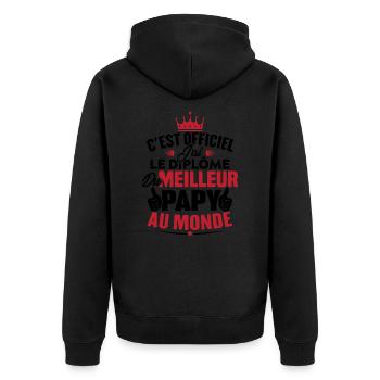 Meilleur papy au monde - Veste à capuche bio Premium Unisexe - noir - Dos - Nico (187cm)
