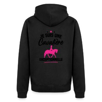 Je suis une cavalière exceptionnelle - Veste à capuche bio Premium Unisexe - noir - Dos - Nico (187cm)