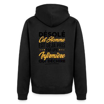 Cet homme est déjà pris par une infirmière - Veste à capuche bio Premium Unisexe - noir - Dos - Nico (187cm)