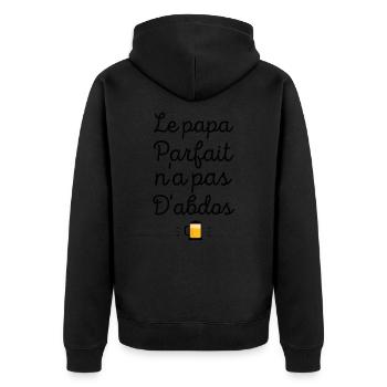 Le papa parfait n'a pas d'abdos - Veste à capuche bio Premium Unisexe - noir - Dos - Nico (187cm)