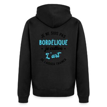 Pas Bordélique, je cultive l'art - Veste à capuche bio Premium Unisexe - noir - Dos - Nico (187cm)