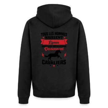 Les meilleurs hommes deviennent Cavaliers humour - Veste à capuche bio Premium Unisexe - noir - Dos - Nico (187cm)