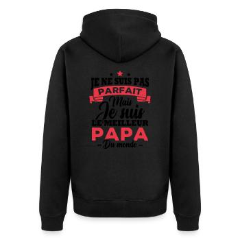 Pas parfait mais le meilleur papa du monde - Veste à capuche bio Premium Unisexe - noir - Dos - Nico (187cm)