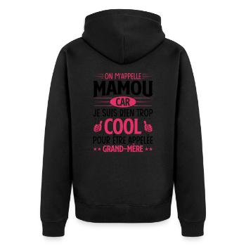 On m'appelle mamou - Veste à capuche bio Premium Unisexe - noir - Dos - Nico (187cm)