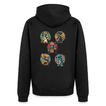 Design cool pour les enfants avec des motifs manga kawaii - Veste à capuche bio Premium Unisexe - noir - Dos - Nico (187cm)