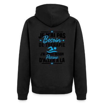 J'ai juste besoin d'aller à la piscine - Veste à capuche bio Premium Unisexe - noir - Dos - Nico (187cm)