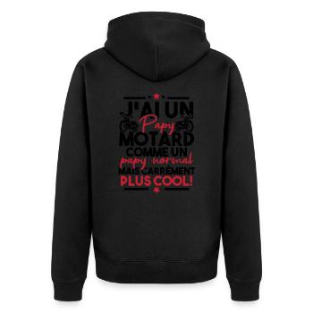 J ai un papy motard comme un papy normal - Veste à capuche bio Premium Unisexe - noir - Dos - Nico (187cm)