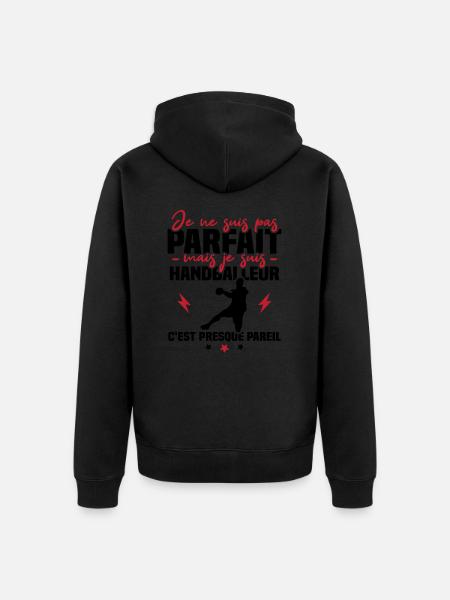 Pas parfait mais handballeur - Veste à capuche bio Premium Unisexe - noir