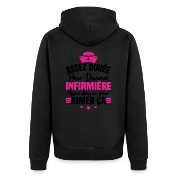 Assez douée pour devenir infirmière - Veste à capuche bio Premium Unisexe - noir - Dos - Nico (187cm)