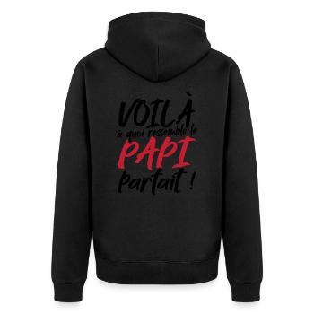 Voilà à quoi ressemble le papi parfait - Veste à capuche bio Premium Unisexe - noir - Dos - Nico (187cm)