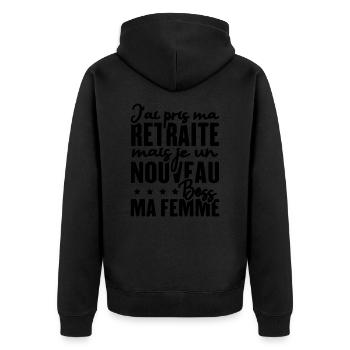 J'ai pris ma retraite - Veste à capuche bio Premium Unisexe - noir - Dos - Nico (187cm)