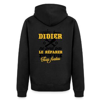Si didier ne peut pas le réparer on est foutus - Veste à capuche bio Premium Unisexe - noir - Dos - Nico (187cm)