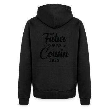 Futur super cousin 2025 - Veste à capuche bio Premium Unisexe - noir - Dos - Nico (187cm)