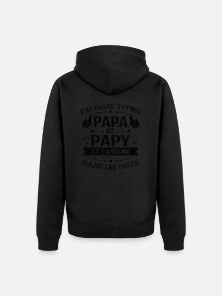 Papa et papy - Veste à capuche bio Premium Unisexe - noir