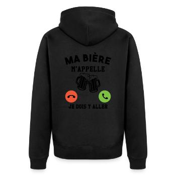 Ma bière m appelle - Veste à capuche bio Premium Unisexe - noir - Dos - Nico (187cm)