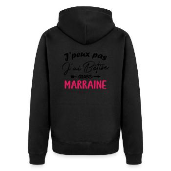 J peux pas j ai bêtise avec marraine - Veste à capuche bio Premium Unisexe - noir - Dos - Nico (187cm)
