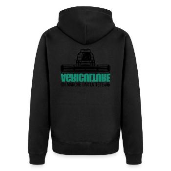 French farmers, farmer, agriculture. - Unisex Premium Organic Zip Hoodie - black - Back - Nico (187cm)