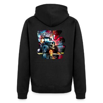Tractor furious and farmer farmer - Unisex Premium Organic Zip Hoodie - black - Back - Nico (187cm)