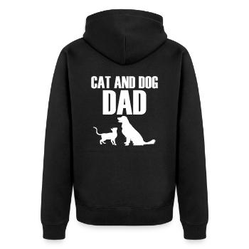 Chat et chien Papa Chats Chiens Animaux de compagnie Chat et - Veste à capuche bio Premium Unisexe - noir - Dos - Nico (187cm)
