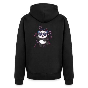 Powered by K-Pop Panda Kpop Merch K-pop Merch - Unisex Premium Organic Zip Hoodie - black - Back - Nico (187cm)