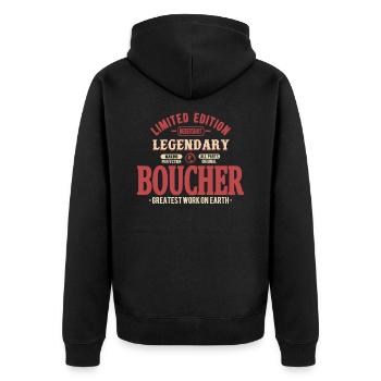 Boucher - Veste à capuche bio Premium Unisexe - noir - Dos - Nico (187cm)