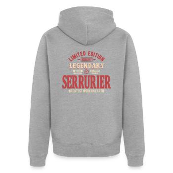 Serrurier - Veste à capuche bio Premium Unisexe - gris chiné - Dos - Nico (187cm)