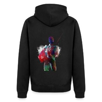 #fencing #sport d’art sportif d’escrime - Veste à capuche bio Premium Unisexe - noir - Dos - Nico (187cm)
