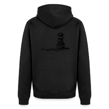 Méditation Pierres de yoga en parfait équilibre - Veste à capuche bio Premium Unisexe - noir - Dos - Nico (187cm)