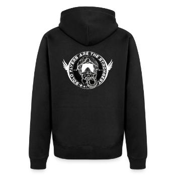 Fighterjet Pilot Helmet Sticker - Unisex Premium Organic Zip Hoodie - black - Back - Nico (187cm)