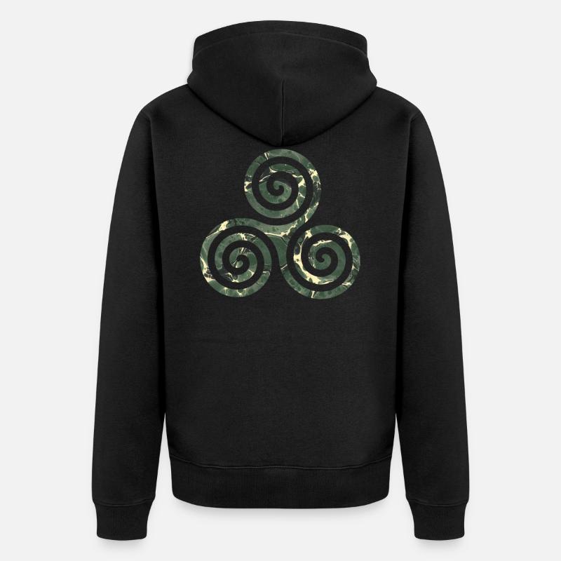 symbole celtique triskele e 226 - Veste à capuche bio Premium Unisexe - noir