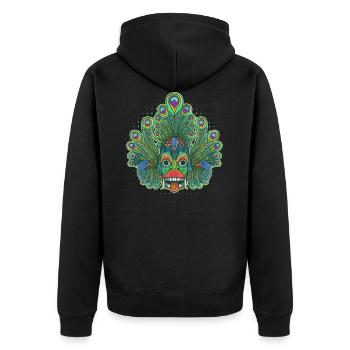 Mayura Raksha - Unisex Premium Organic Zip Hoodie - black - Back - Nico (187cm)