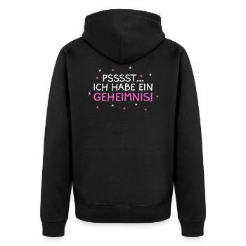 Schwangerschaft Schwanger Mama Eltern Familie - Unisex Premium Bio Zip Hoodie - Schwarz - Hinten - Nico (187cm)