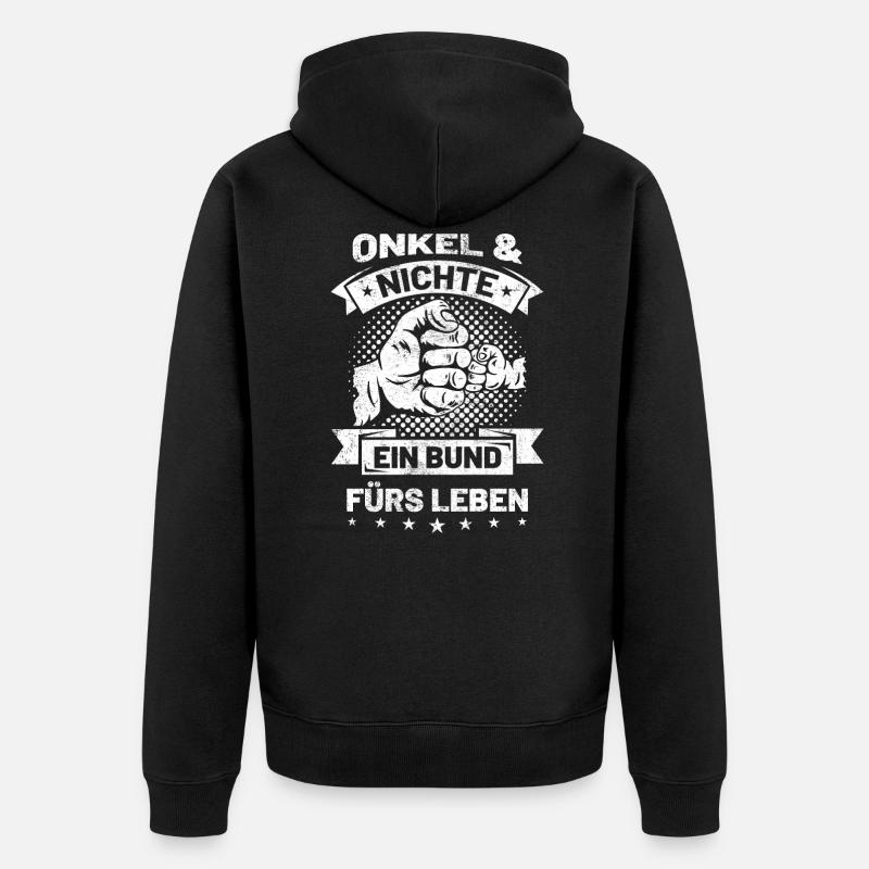 Onkel & Nichte - Unisex Premium Bio Zip Hoodie - Schwarz