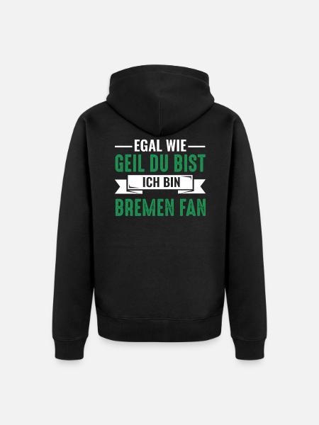 Bremen Bremer Fan - Unisex Premium Bio Zip Hoodie - Schwarz