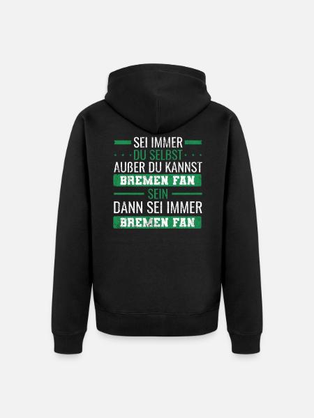 Bremen Fan Fußball Norddeutsch - Unisex Premium Bio Zip Hoodie - Schwarz
