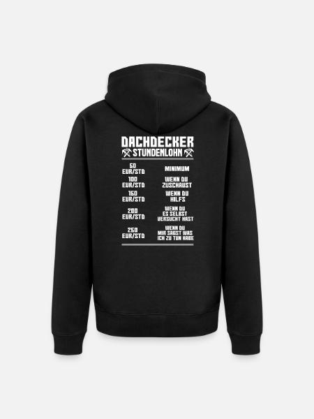 Arbeit & Beruf | Dachdecker Geschenk - Unisex Premium Bio Zip Hoodie - Schwarz